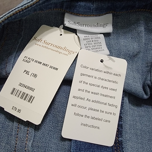 Soft Surroundings Denim Pleated Skirt - Picture 7 of 9